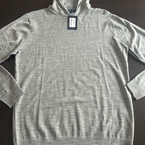 NWT Peter Millar Gray hoodie Sweater custom crafted merino wool new small men’s